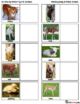 Preview of Free Mother/Baby Animal Matching