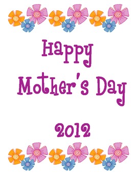 Preview of Free Mother's Day Booklet 2012