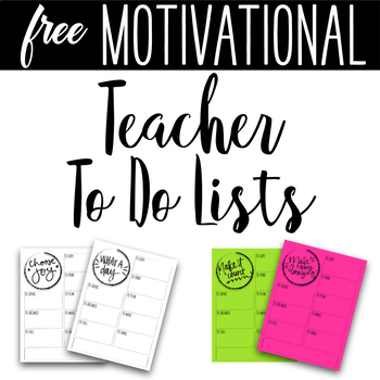 Free Motivational Teacher To Do Lists