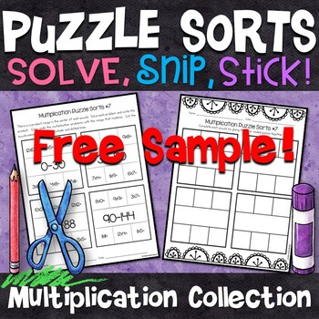 Preview of FREE Multiplication Facts Practice Puzzle