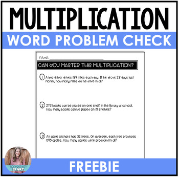 Preview of Free Multiplication Word Problems Practice | 3rd Grade