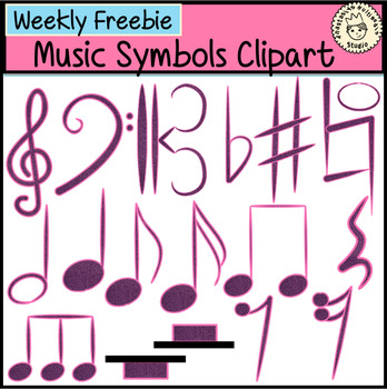 Preview of Free Music Notes & Symbols Clipart