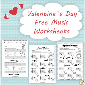 Preview of Free Music Worksheets for Valentine`s Day