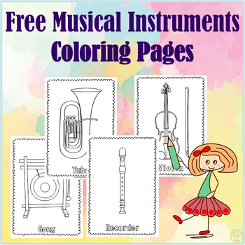 Preview of Free Musical Instruments Coloring Pages