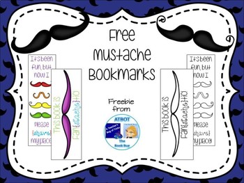 Preview of Free Mustache Bookmarks