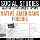 Native Americans Reading Comprehension Passage Social Studies