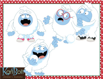 Cute Christmas Clip Art, Yetis, Yeti Clip Art, Abominable Snowman