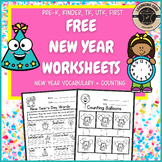 Free New Year 2024 Worksheets PreK Kindergarten TK First G