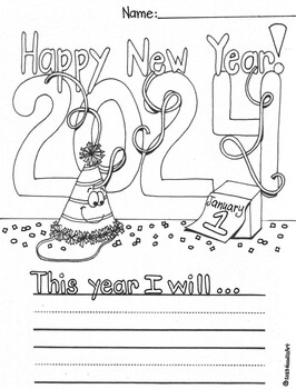 Preview of Free New Year's Resolution Fun Worksheet for 2024