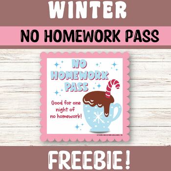 Preview of Free No Homework Pass | Homework Passes Free Printable | No HW Pass