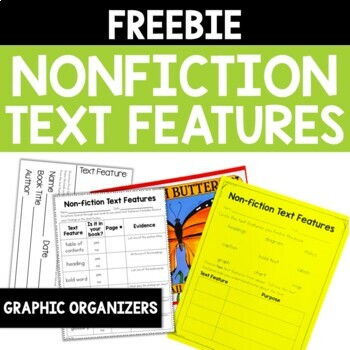 Preview of Free Nonfiction Text Features Graphic Organizers and Activities
