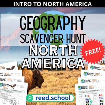 Preview of Free! North America Geography and Culture Scavenger Hunt