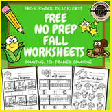 Free November Fall Worksheets No Prep PreK Kindergarten Fi