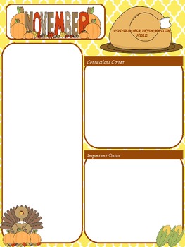 Free November Newsletter Template By Megan Alessi Tpt