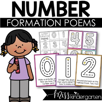 Preview of Free Number Formation Poems Editable Rhymes Posters and Task Cards