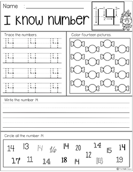 free number practice printables by the kiddie class tpt