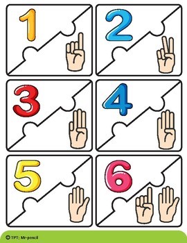 Free Number Puzzles by hand Counting for 1 to 10 by Mr-pencil | TPT