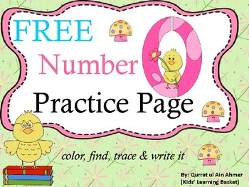 Free Number Zero Practice Page