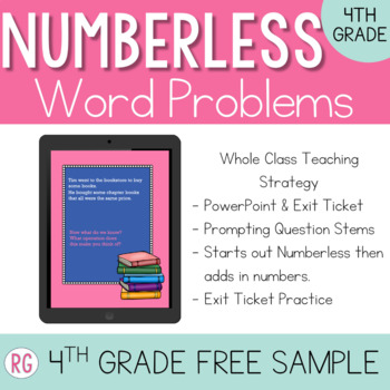 Preview of Free Numberless Word Problems 4th Grade