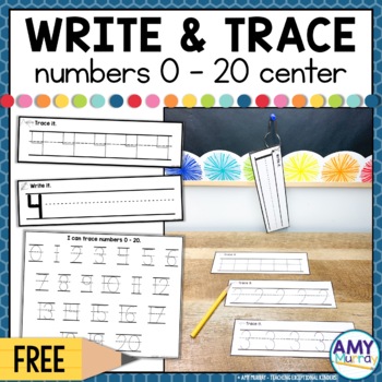 Preview of Free Numbers 1-20 Center | Writing and Tracing Numbers