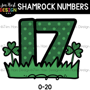 Preview of Free Clipart - Shamrock Numbers - Jen Hart Design