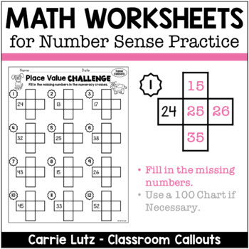 Numeracy Worksheets Differentiated FREE by Carrie Lutz | TpT