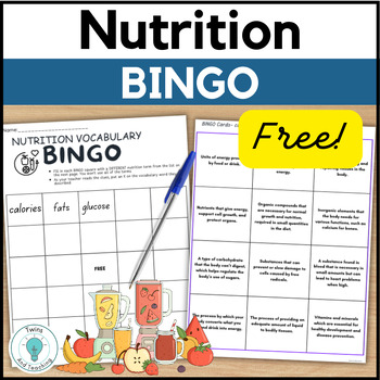 Preview of Free Nutrition BINGO for Health and Nutrition High School Classes