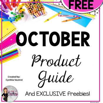 Preview of Free October Product Guide for 2nd, 3rd, 4th Grade