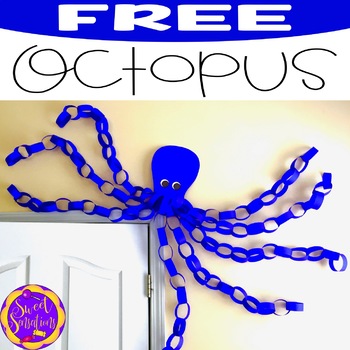Preview of Free Octopus Craft | Under the Ocean Room Decor | Back to School Craft
