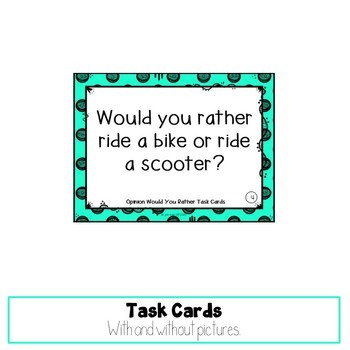 Would You Rather Opinion Task Cards Bundle Print and Digital in
