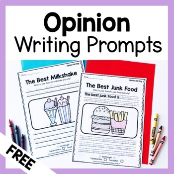 Preview of Free Opinion Writing Prompts and Worksheets - Opinion Writing Paper