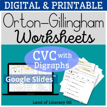 Preview of Free Orton-Gillingham Decodable Worksheets Games Story: CVC Digraphs