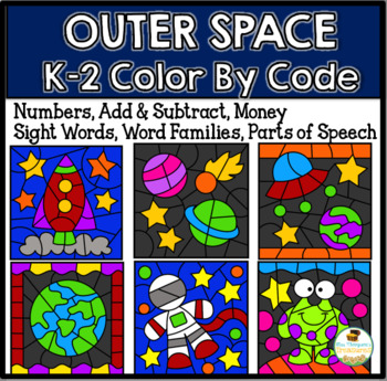 Free Outer Space Color By Code K 2 By Mrs Thompson S Treasures Tpt