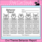 Free Owl Theme Behavior Report - Back to School