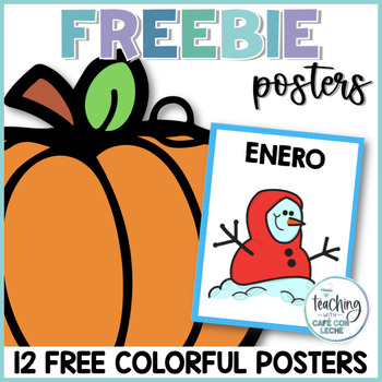 Preview of Free Pósters de los meses del año - Months of the Year Posters in Spanish