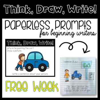 Preview of Free Paperless Journal Writing Prompts (Think,Draw,Write)