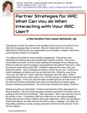 Free Partner Strategies for AAC Core Vocabulary Handout