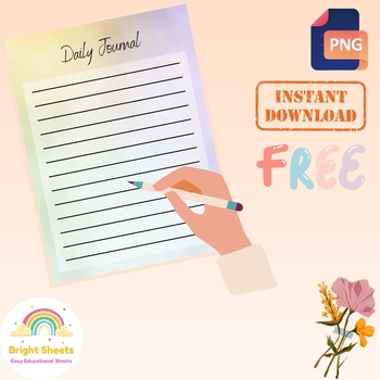 Preview of Free Pastel Daily Journal Paper - Printable - PNG
