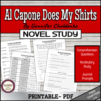 Preview of Free Peview Novel Study: Al Capone Does My Shirts Chapters 1-4- PDF