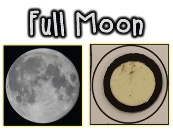 Preview of Free! Phases of the Moon Visuals and Examples {With Oreo Cookies!}