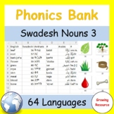 Free! Phonics Bank: Swadesh Nouns Set 3 in 64 languages