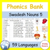Free! Phonics Bank: Swadesh Nouns Set 5 in 59 languages