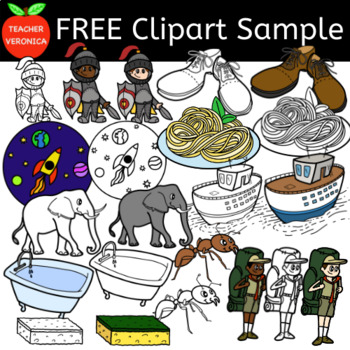 Preview of Free Phonics Clipart Sample Clips