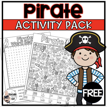 Preview of Free Pirate Early Finisher Activity Pack Word Search Crossword Puzzles