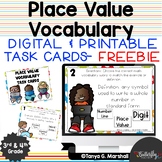 Free Place Value Math Vocabulary Task Cards 3rd & 4th Grad