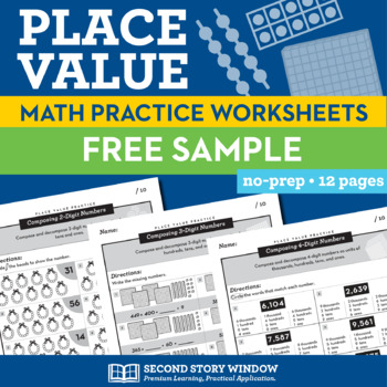 Preview of Free Place Value No-Prep Printable Worksheets