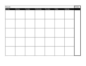 Preview of Free Planner: Monthly planner blank