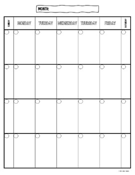 Free Planning Calendar - Blank Calendar Template Printable | TPT