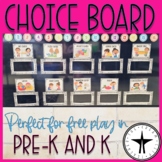 Free Play Centers Choice Board for Play Based Learning Classrooms