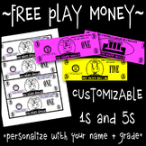 Free Play Money - Customizable 1s & 5s for Classroom Cash 